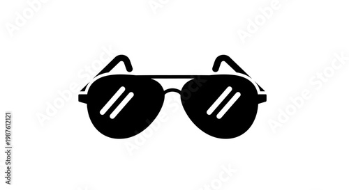 Black Aviator Style Sunglasses Closeup.