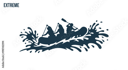 Kayaker Paddling Through Whitewater Rapids Extreme.