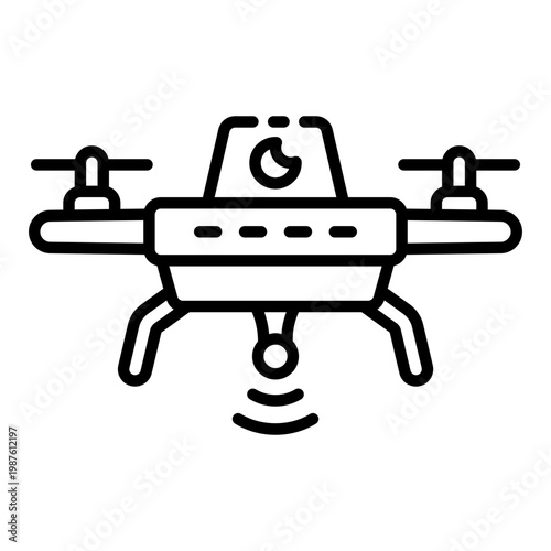 drone icon. quad rotor drone with camera sensor. aerial photography and surveillance. technology and innovation