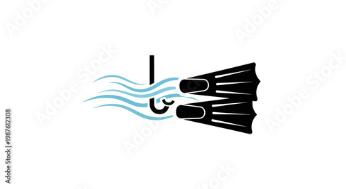Black flippers for scuba diving gear.