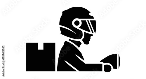 Motorcyclist Wearing Protective Gear.