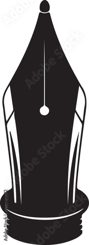 Vintage fountain pen nib in black and white illustration Vector, illustration