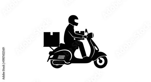 Delivery Rider on a Scooter Bike.