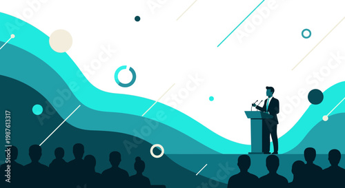 Corporate Leader Giving Keynote Speech at Professional Conference