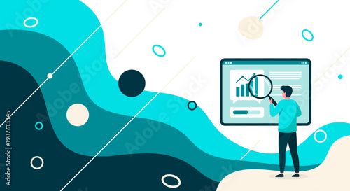 Business Data Audit and Performance Analysis Vector Illustration