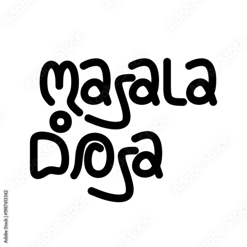 Masala Dosa Written in English Typography