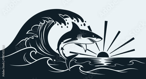 Dolphin jumping out of water.