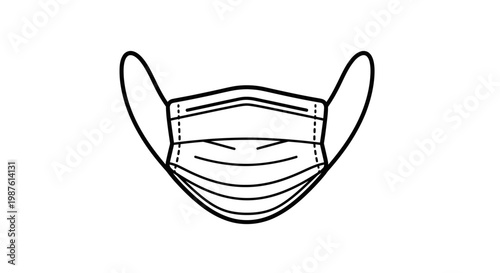 Medical face mask illustration against white background for health protection