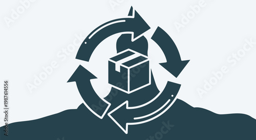 Recycling Logistics Delivery Box Symbol.