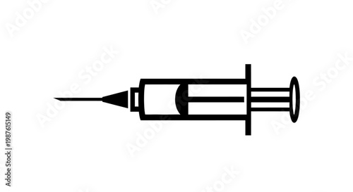 Medical syringe illustration on white background for health and vaccination concept