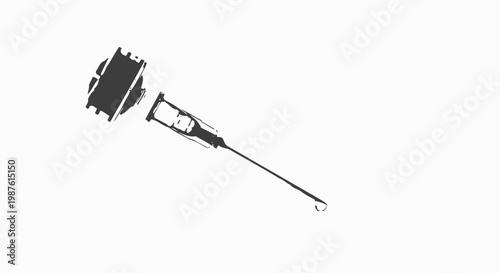 Medical syringe illustration on white background for health and vaccination concepts
