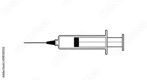 Medical syringe isolated on white background vaccination concept