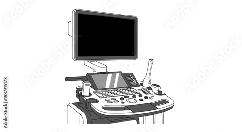 Medical ultrasound machine diagnostic equipment for healthcare procedures