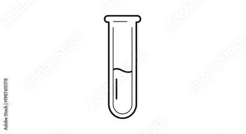 Minimalist laboratory test tube icon against white background