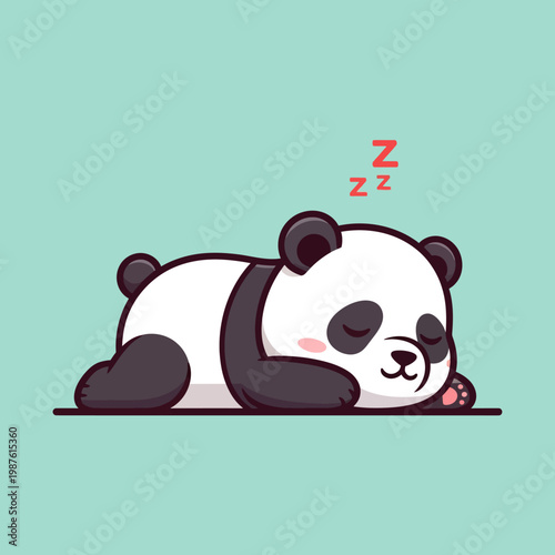 Cute sleeping panda with Zzz above head.