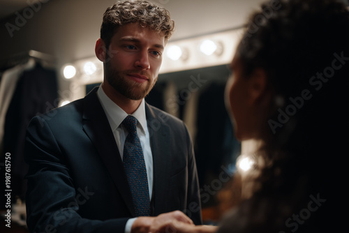 Business Meeting in Dressing Room