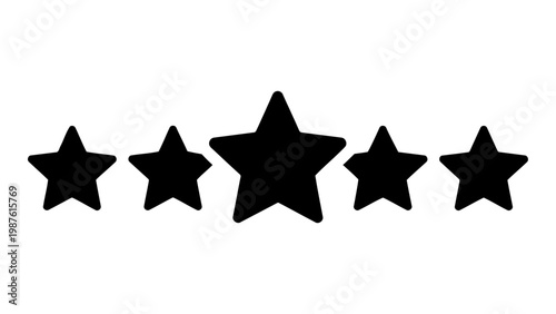 Five stars rating icon isolated on white background