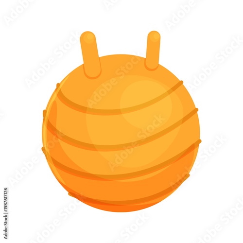 Fitball. A ball for fitness exercises. The concept of a healthy lifestyle, sports. Vector on a white background.
