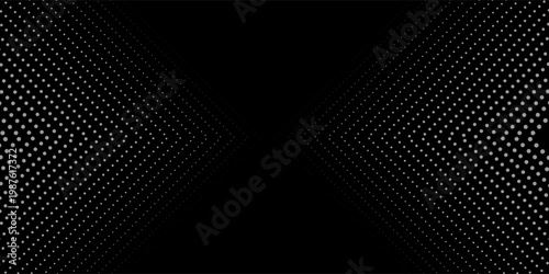 Dark line arrow background. Linear triangle repeating pattern. Striped halftone gradient texture. Thin to thick transition stripe backdrop for poster, cover, banner. Vector masculine sporty wallpaper