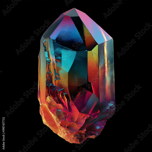 Exotic Vivid Crystal on Black Background