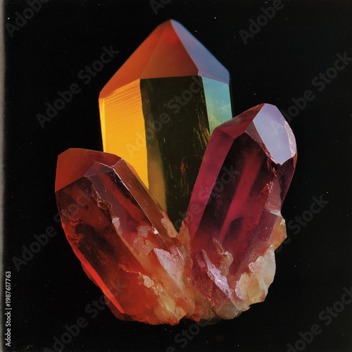 Exotic Vivid Crystal on Black Background