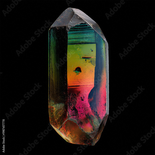 Exotic Vivid Crystal on Black Background