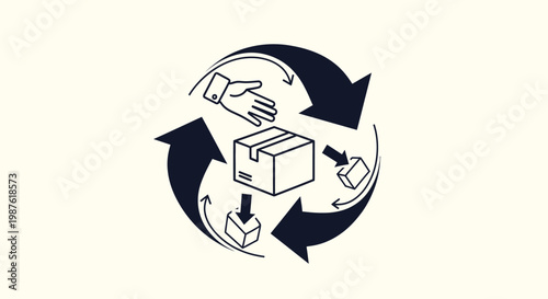 Recycling of cardboard boxes process.