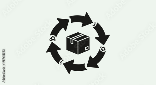 Recycling package delivery box symbol.