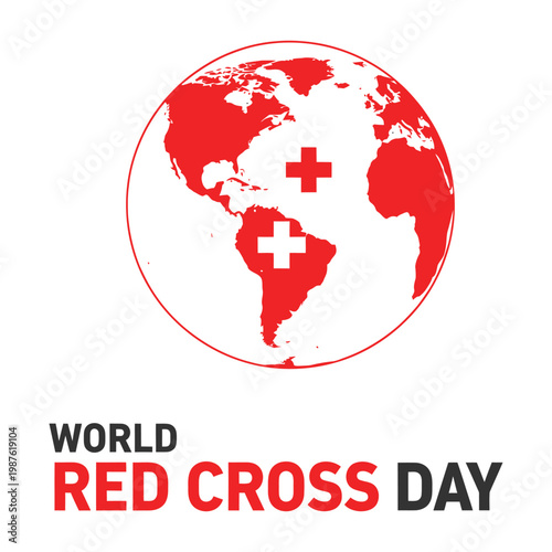 World red cross day logo global humanitarian aid and support
