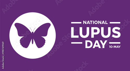 National lupus day awareness purple butterfly symbol for autoimmune disease