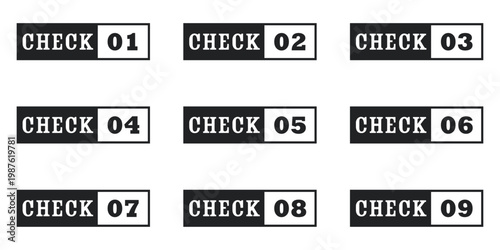 イラスト素材：ポイント,重要,チェック,注目,注意,数字	
