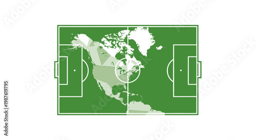 Green soccer field with white markings.