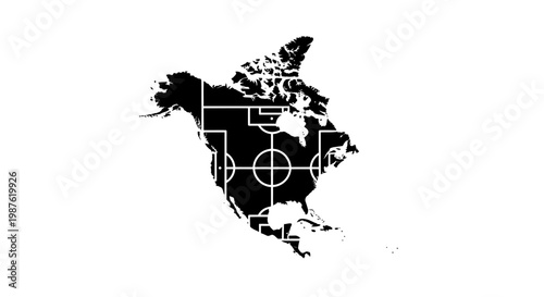 North America Map with Crosshairs.