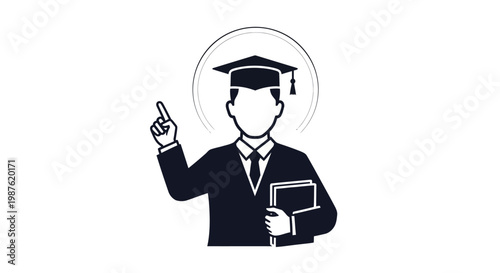 Graduated student in academic attire.