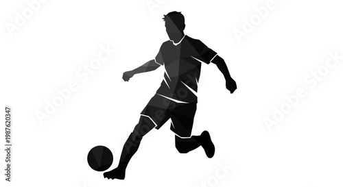 Man Playing Soccer with Ball.
