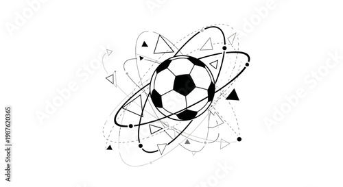 Soccer Ball in Space Orbit.