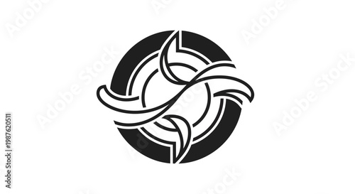 Celtic knot design in circle.