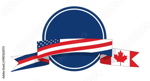 American and Canadian flags combined.