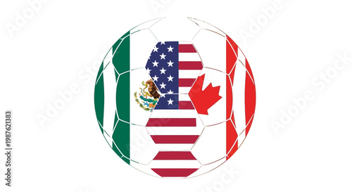 North American Country Flags Soccer Ball.