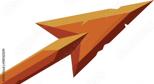 Arrowhead Ochre Sienna Minimalist Flat Vector Image Direction Guidance