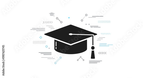 Graduation Cap Academic Achievement Symbol.