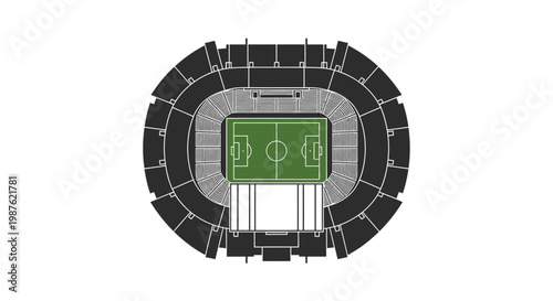 Soccer Stadium Aerial View Structure.