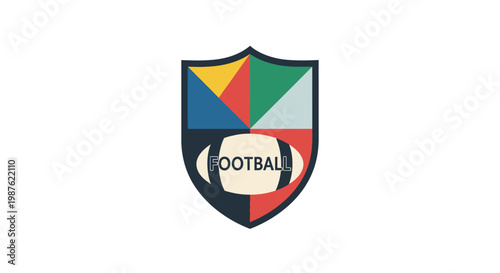 Colorful Football Logo Design Emblem.