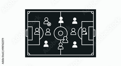 Soccer Game Strategy Tactics Board Illustration.