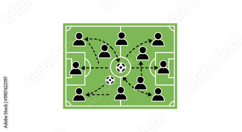Soccer Team Strategy Tactics Formation Plan.