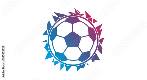 Colorful Soccer Ball Sports Logo Design.
