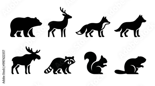 Diverse Animal Silhouettes Collection Vector Art