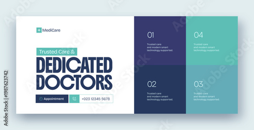 Medical healthcare facebook cover and web banner template
