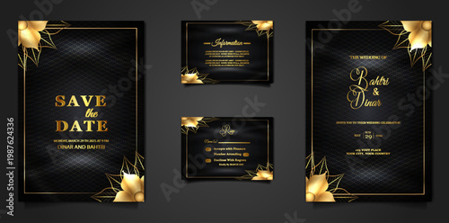 luxury wedding invitation cards set