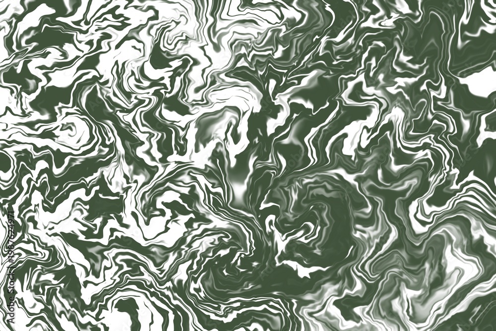 Fototapeta Marbled green and white abstract pattern.